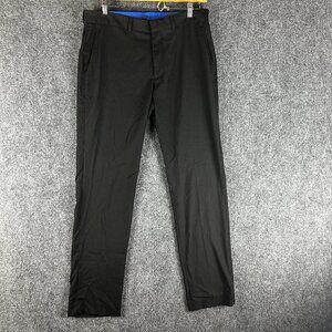 Reaction Kenneth Cole Pants Men 34 Techni-Cole Black Stretch Straight Flat Front